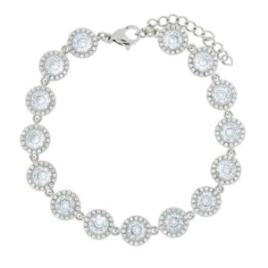 Bracciale Minerva – Acciaio con Zirconi Bianchi | Urania Preziosi