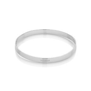 Bracciale Rigido Argentato Lux Unoaerre – Bangle Tubo Piatto, Stile Glamour
