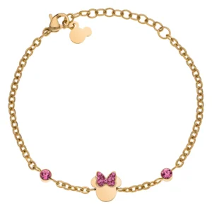 Bracciale Bambina Minnie Mouse in Acciaio Medico con Zirconi – Anallergico