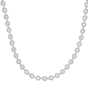 Collana Urania Minerva acciaio con pietre bianche 5mm
