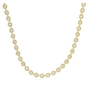 Collana Urania Minerva Donna – Acciaio Dorato con Pietre Bianche 5 mm