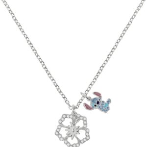 Collana Disney Stitch in Ottone Placcato Argento con Zirconi – Gioiello Ufficiale