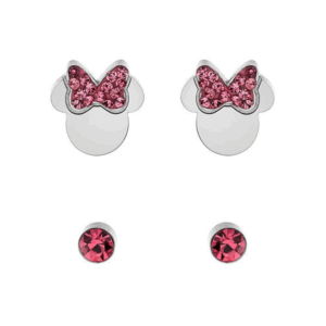 Orecchini Bambina Minnie Mouse in Acciaio Medico con Zirconi – Anallergici Disney