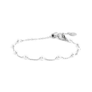 Bracciale Marlù – Catena in Acciaio con Perle Bianche