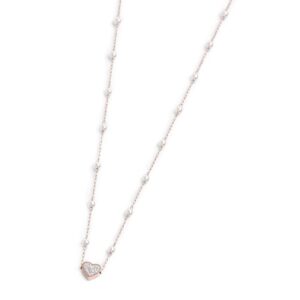 Marlù Collana Donna – Cuore e Perline in Acciaio PVD Oro Rosa