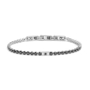 Bracciale Marlù Tennis 3 mm con Pietre Nere