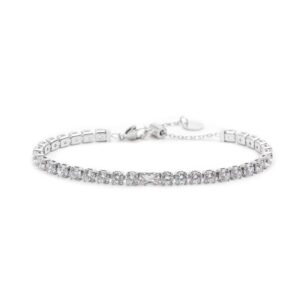 Bracciale Marlù Tennis 4 mm con Zircone Centrale Baguette