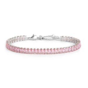 Bracciale Marlù Tennis con Zirconi Rosa Taglio Baguette