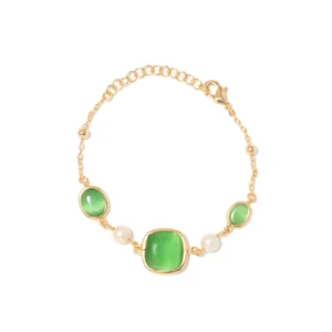 Bracciale Blind con Perla in Quarzo Verde – Gioiello Donna