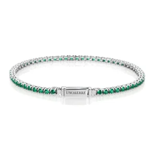 Bracciale Tennis Argento con Zirconi Verdi - Unoaerre
