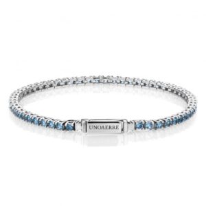 Tennis argento con zirconi blu - Unoaerre