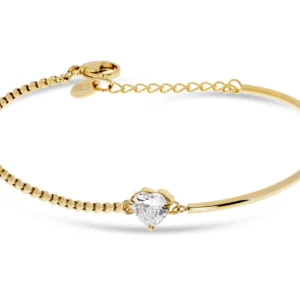 Bracciale Acciaio Oro Cuore Cristallo - Liu Jo