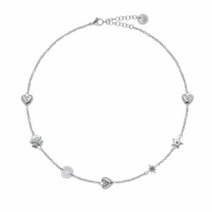 Collana in Acciaio con Charm Cuori, Stella e Quadrifoglio - Liu Jo