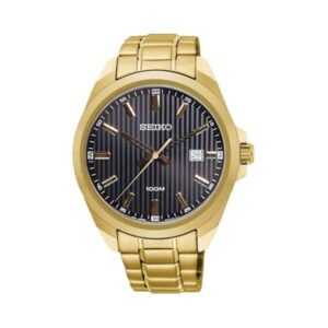 Seiko SUR282P1 – Orologio Uomo Analogico Quarzo in Acciaio (Nero & Oro)