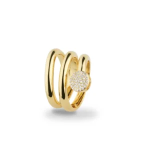 Anello Sovrani Fashion Mood in ottone dorato con zirconi