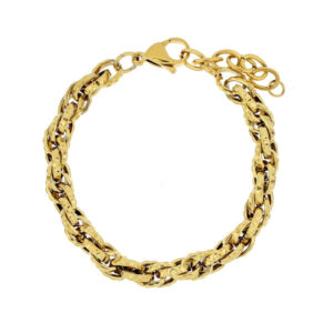 Bracciale Clio in Acciaio Dorato Maglia Intrecciata mm 18,3