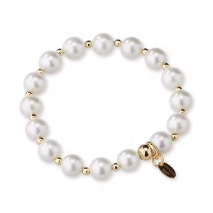 Bracciale Sovrani in ottone dorato con perle