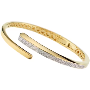 Bracciale rigido Sovrani Fashion Mood in ottone dorato con zirconi