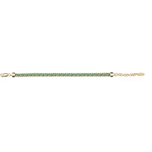 Bracciale Sovrani Sharlin in bronzo dorato con cordoncino verde