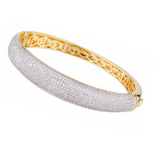 Bracciale rigido Sovrani dorato con zirconi pavé – design elegante e luminoso