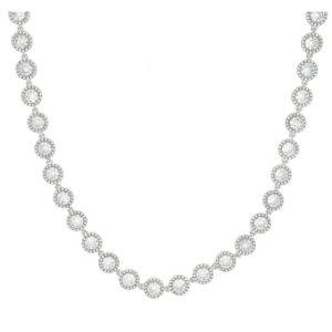 Collana Urania Minerva con pietre bianche in acciaio – eleganza luminosa a girocollo