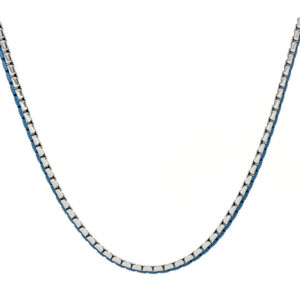 Collana uomo Urania in acciaio con dettagli blu – design moderno e raffinato