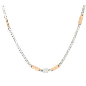 Collana uomo Urania in acciaio bicolore con inserti oro – stile moderno ed elegante