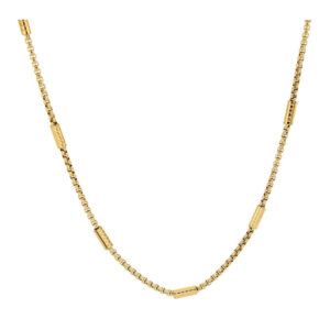 Collana Uomo in Acciaio Dorato con Inserti Cilindrici Moderni