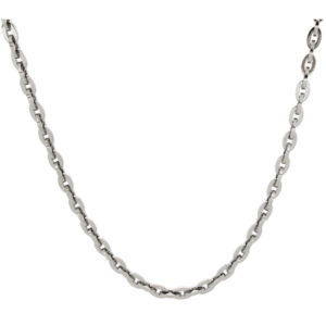 Collana Uomo in Acciaio Silver Catena Maglia Alternata Moderna