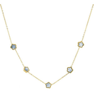 Collana Urania Calliope con fiori in acciaio placcato – disponibile in più colori
