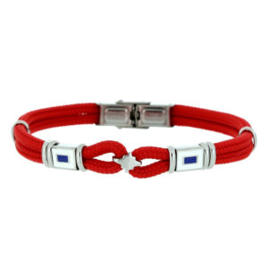 Bracciale Urania Portofino rosso in acciaio – stile nautico moderno