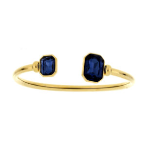 Bracciale Urania Cassiopea rigido aperto in acciaio con cristalli – vari colori disponibili
