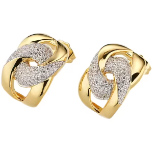 Orecchini Sovrani Fashion Mood in ottone oro 18 kt con zirconi