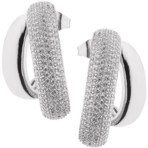 Orecchini Sovrani Fashion Mood rodiati con zirconi e farfallina
