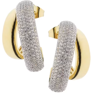 Orecchini Sovrani Fashion Mood dorati con zirconi e farfallina