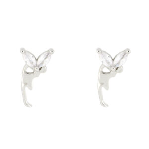 Orecchini Ballerina con Ali in Argento 925 e Zirconi mm 12