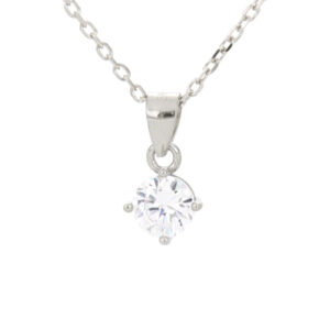 Pendente con Catena Punto Luce Tondo 5 mm in Argento 925 Donna