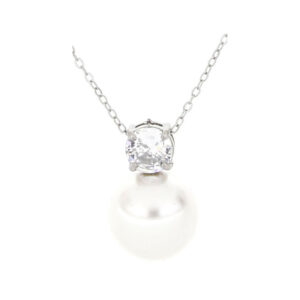 Pendente Punto Luce Perla con Zircone 10 mm in Acciaio Donna Urania