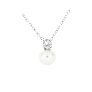 Pendente Punto Luce Perla con Zircone 6 mm in Acciaio Donna Urania