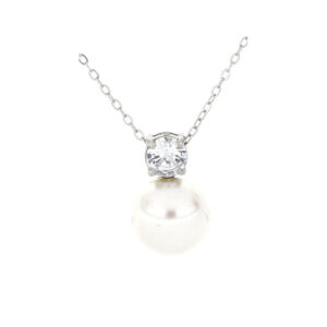 Pendente Punto Luce Perla con Zircone 8 mm in Acciaio Donna Urania