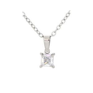 Pendente Punto Luce Quadro 4x4 mm in Acciaio Donna