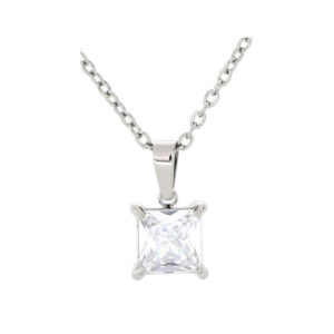Pendente Punto Luce Quadro 6x6 mm in Acciaio Donna