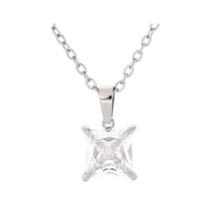 Pendente Punto Luce Quadro 7x7 mm in Acciaio Donna