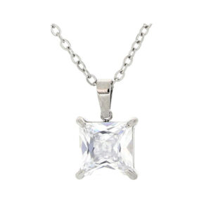 Pendente Punto Luce Quadro 8x8 mm in Acciaio Donna