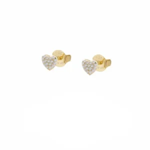 Orecchini Donna Liu Jo Argento 925 Dorato Cuore con Zirconi Bianchi