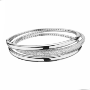 Bracciale Rigido Donna Sovrani Rodio con Zirconi in Ottone