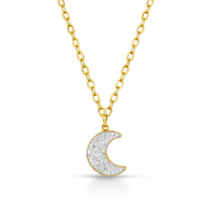 Collana Luna con Resina e Micro Zirconi Bianchi