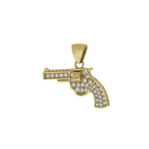 Pendente Revolver con Zirconi in Oro 9Kt