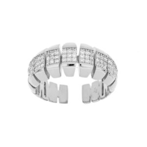 Anello Donna Urania Preziosi “Astra” Regolabile 9 mm in Ottone Argentato o Dorato con Zirconi