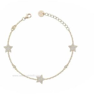 Bracciale Donna Liu Jo Argento 925 Dorato Stelline Zirconi Bianchi